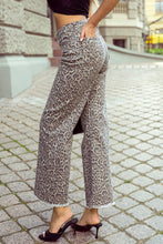 Load image into Gallery viewer, 1 the Woman - Leopard /Polka Dot Frayed Edge Wide Leg High Waist Jeans
