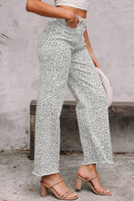 Load image into Gallery viewer, 1 the Woman - Leopard /Polka Dot Frayed Edge Wide Leg High Waist Jeans

