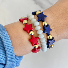 Load image into Gallery viewer, MODish Design Co - Howlite Star Bracelet - Red

