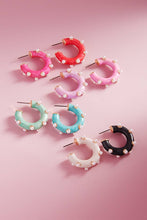 Load image into Gallery viewer, Designature New York - Round Pearlized Color Enamel Pearls Hoop Earrings
