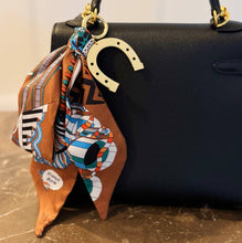 Load image into Gallery viewer, Ellison+Young - Golden Charm Luxe Print Scarf Bag Charm
