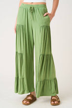 Load image into Gallery viewer, mittoshop - MINERAL WASH TIERED WIDE LEG ELASTIC WAIST PANTS

