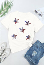 Load image into Gallery viewer, Lovesoft - Multicolor Sequined American Flag Star Graphic T Shirt
