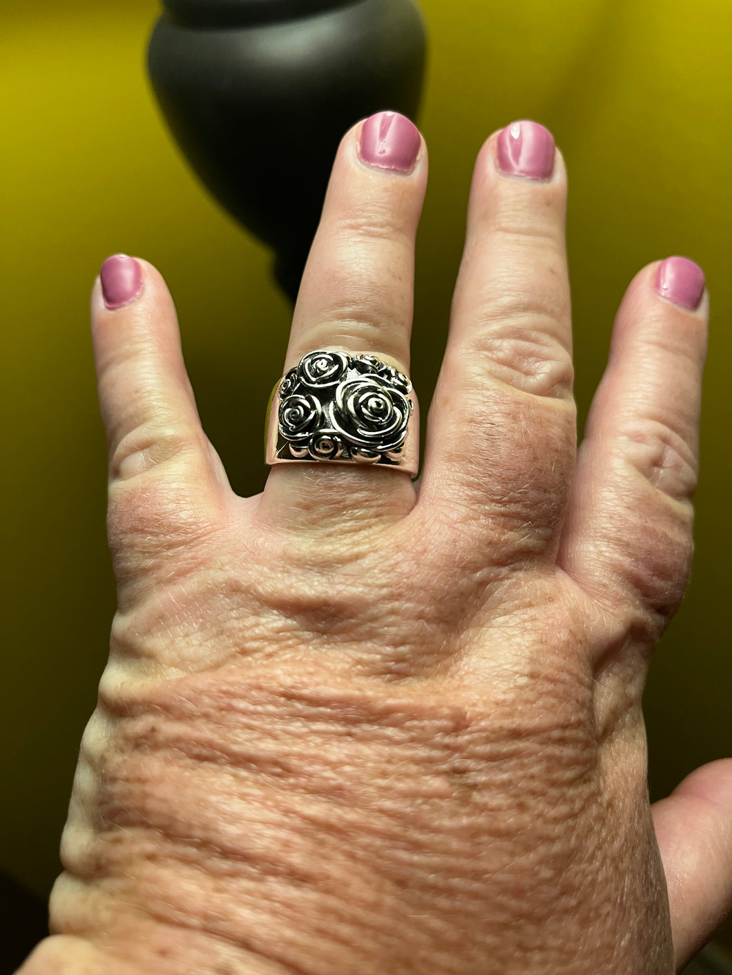 Vintage Antique Silver Rose 🌹 Flower Ring