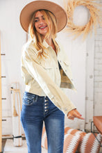 Load image into Gallery viewer, Taupe Cotton Twill Drop Shoulder Button Jacket
