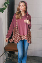 Load image into Gallery viewer, Plum Ethnic Outseam Drawstring Hoodie
