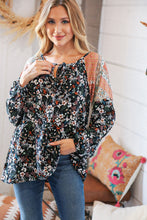 Load image into Gallery viewer, Boho Floral Ethnic Print Front Tie Woven Blouse
