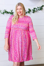 Load image into Gallery viewer, Fuchsia Fit &amp; Flare Midi Pocketed Dress
