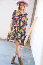 Load image into Gallery viewer, Navy Drop Shoulder Midi Knit Pocketed Dress
