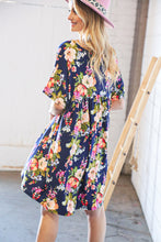 Load image into Gallery viewer, Navy Drop Shoulder Midi Knit Pocketed Dress

