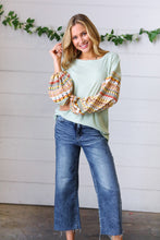 Load image into Gallery viewer, Sage Boho Print Challis Drop Sleeve Top
