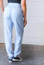 Load image into Gallery viewer, Spring Blue Woven Airflow Wide Waistband Jogger
