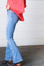 Load image into Gallery viewer, Light Wash Cotton High Rise Bell Bottom Denim Jeans
