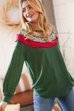 Load image into Gallery viewer, Christmas Green Terry Hacci Color Block Pullover
