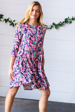 Load image into Gallery viewer, Navy Floral Flare Midi Dress
