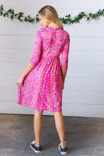 Load image into Gallery viewer, Fuchsia Fit &amp; Flare Midi Pocketed Dress
