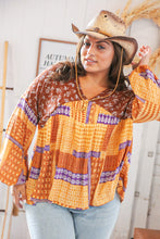 Load image into Gallery viewer, Boho V Neck Crinkle Floral Woven Babydoll Top
