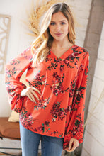 Load image into Gallery viewer, Sunset Floral V Neck Wool Dobby Top
