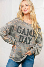 Load image into Gallery viewer, Game Day Graphic Camo Pullover Top
