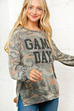 Load image into Gallery viewer, Game Day Graphic Camo Pullover Top
