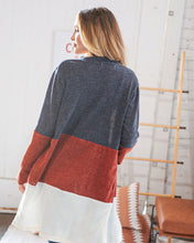 Load image into Gallery viewer, Grey &amp; Rust Two Tone Hacci Colorblock Pocketed Cardigan
